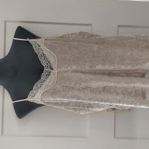 Elegant Velvet Lace Trimmed Women's Top